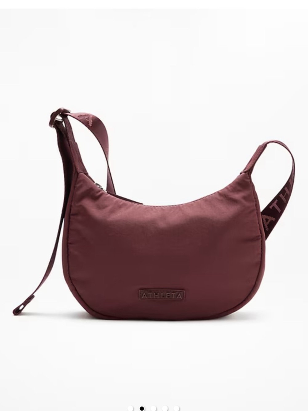 Athleta All About Mini Crescent Crossbody Mini Bag Garnet NWT